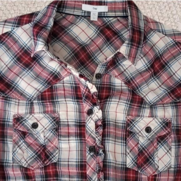 Vintage GAP Country Cowgirl Women's 100% Cotton Cottagecore Ruffled Plaid - Picture 13 of 16